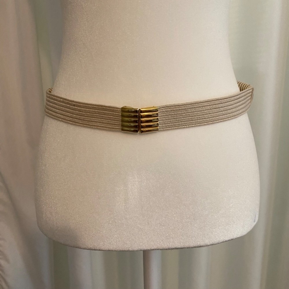 Vintage 80s 90s The Leather Shop- Braided Gold Cord Belt-Ornate-Medallion- Large - Picture 7 of 9